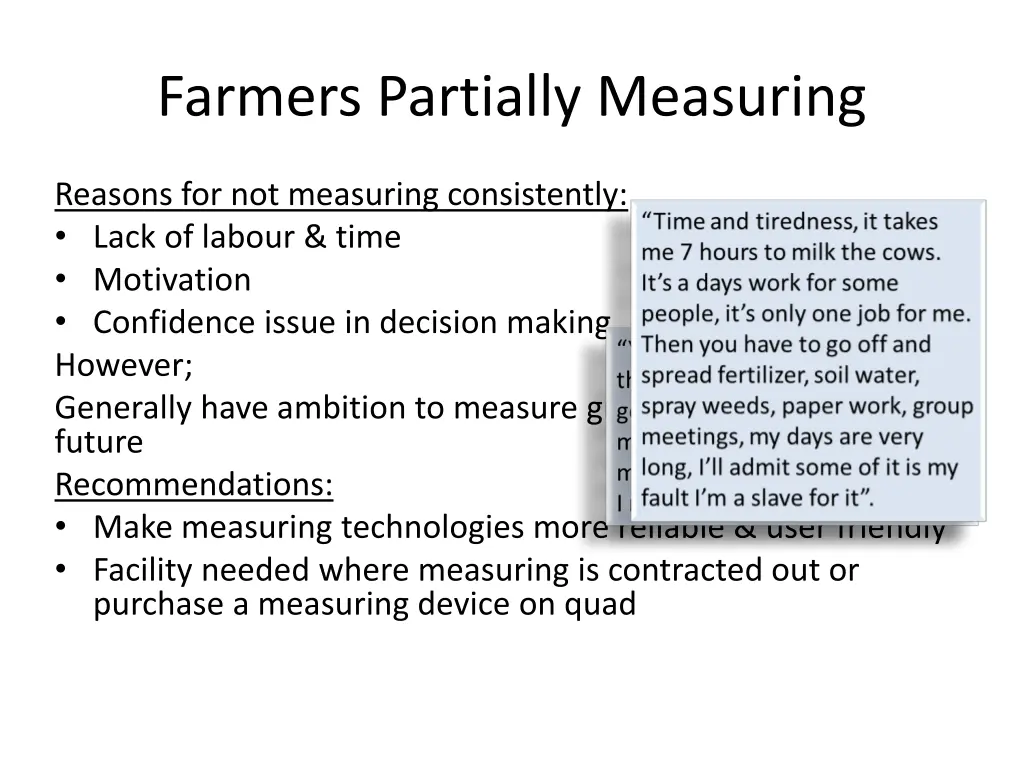 farmers partially measuring