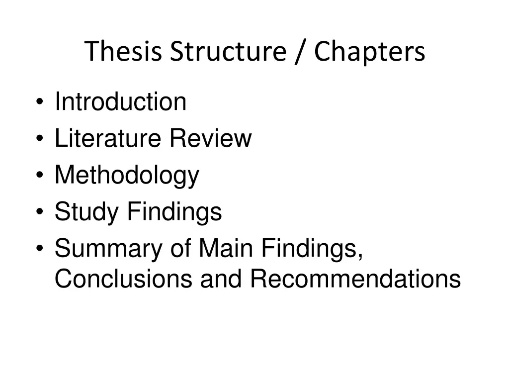 thesis structure chapters