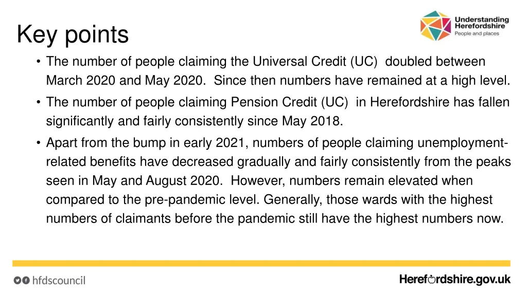 key points the number of people claiming