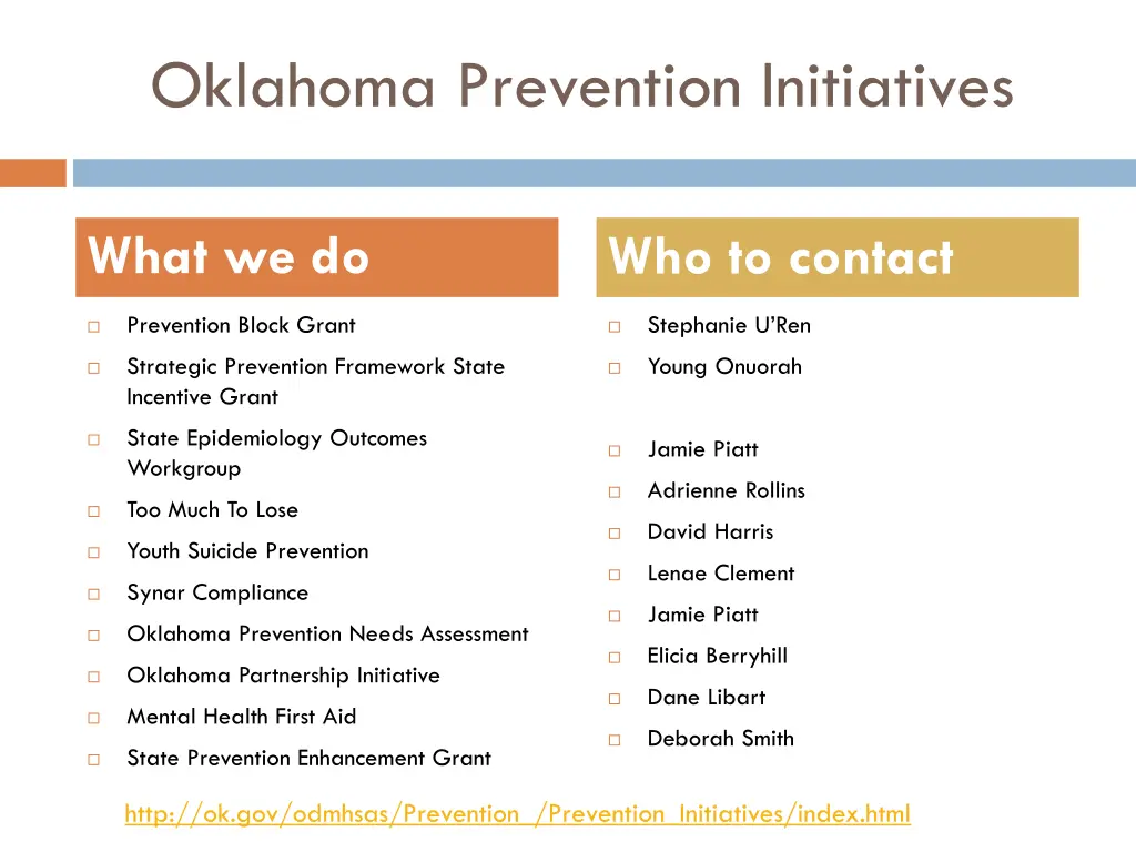 oklahoma prevention initiatives