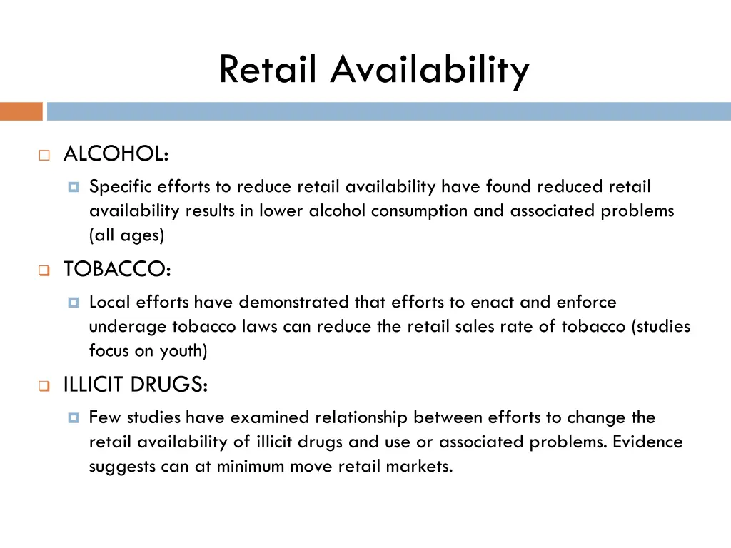 retail availability