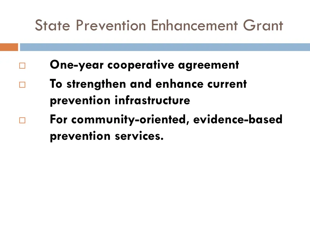 state prevention enhancement grant