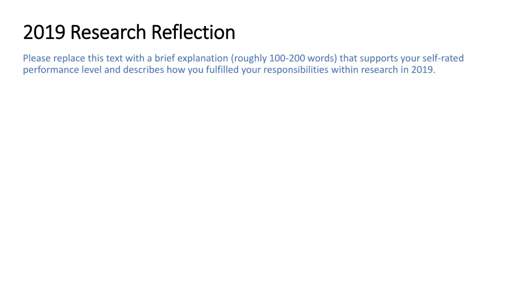 2019 research reflection 2019 research reflection