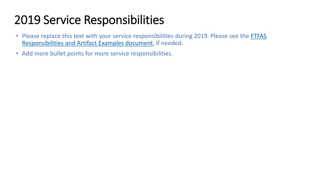 2019 service responsibilities 2019 service