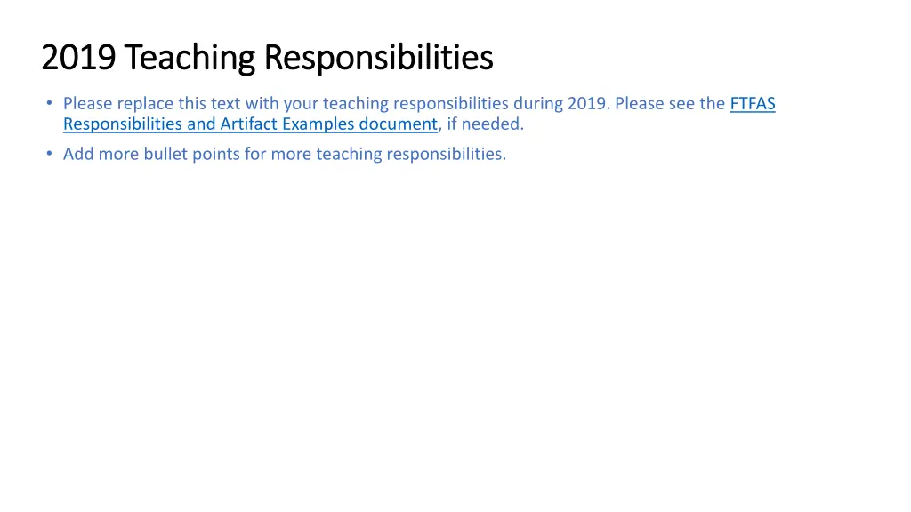 2019 teaching responsibilities 2019 teaching