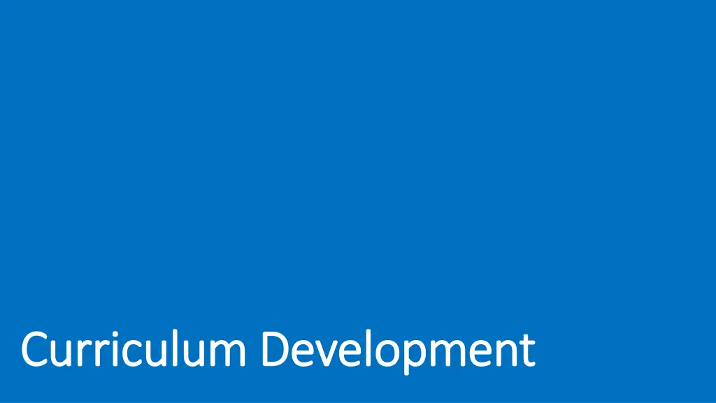 curriculum development curriculum development