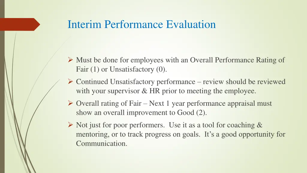 interim performance evaluation