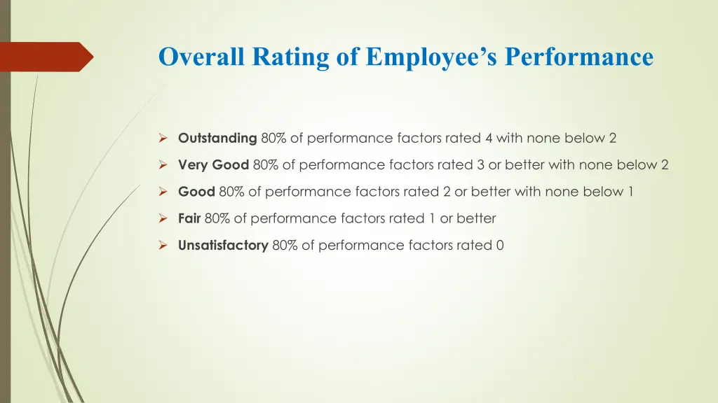 overall rating of employee s performance