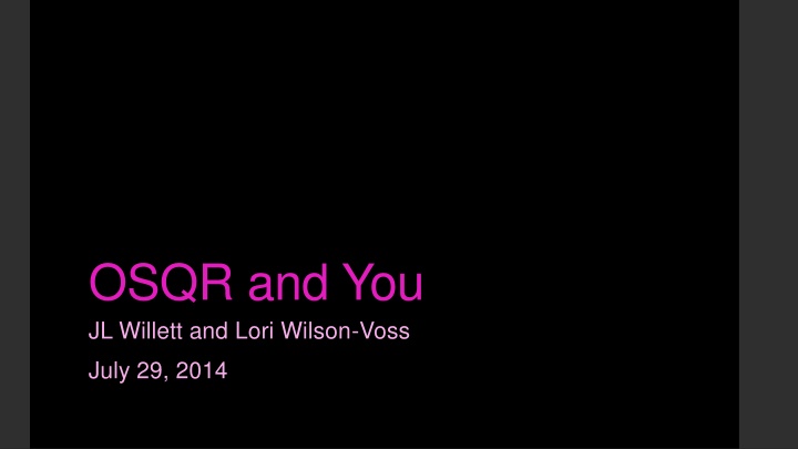 osqr and you jl willett and lori wilson voss