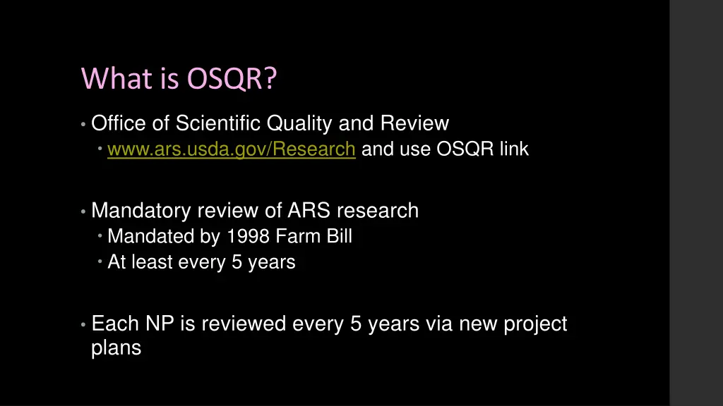 what is osqr