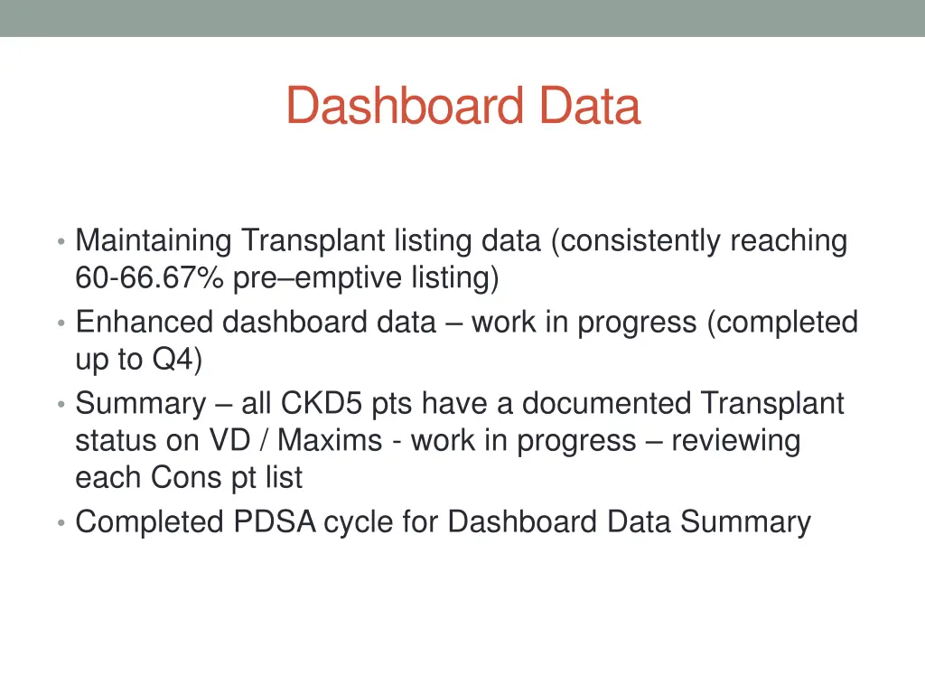 dashboard data