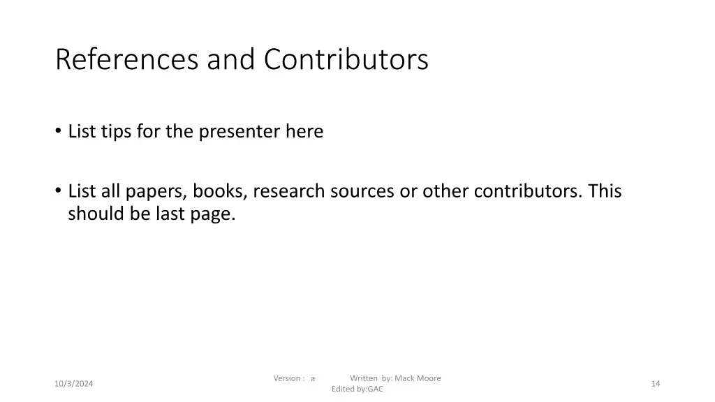 references and contributors