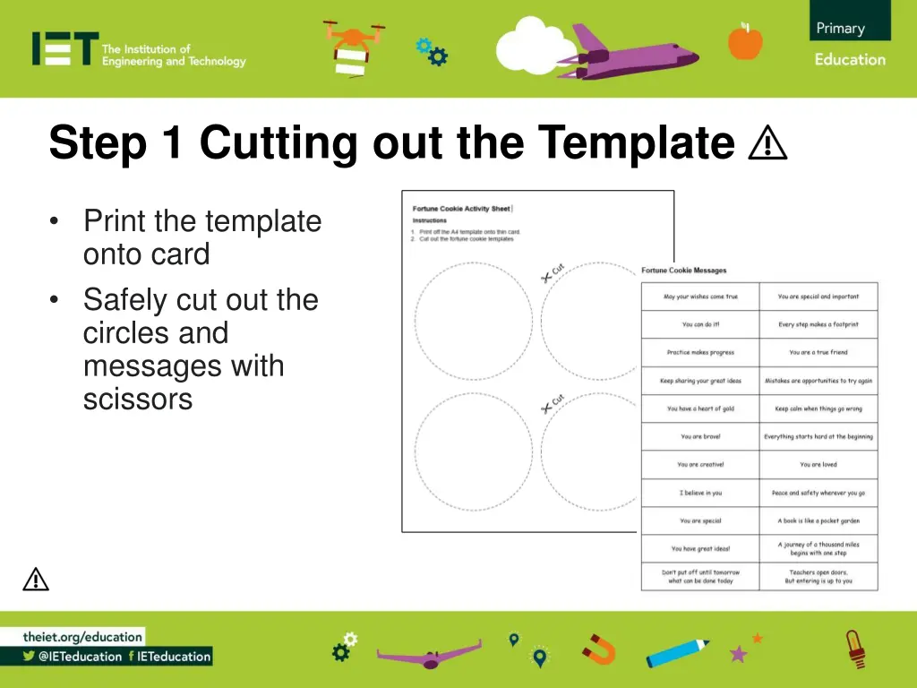 step 1 cutting out the template