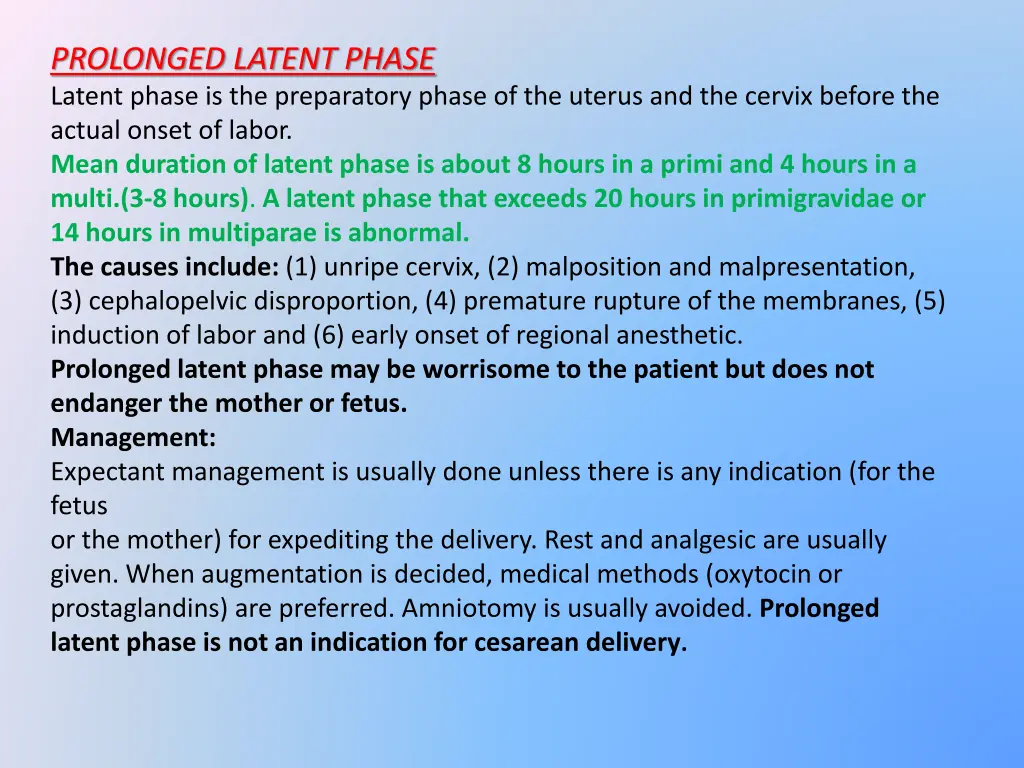 prolonged latent phase latent phase