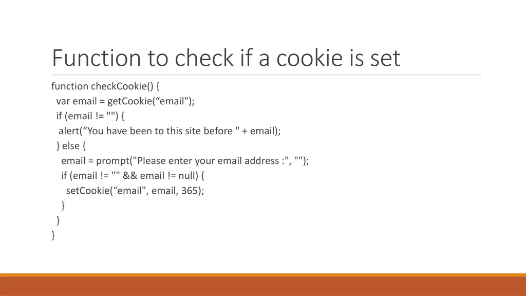 function to check if a cookie is set