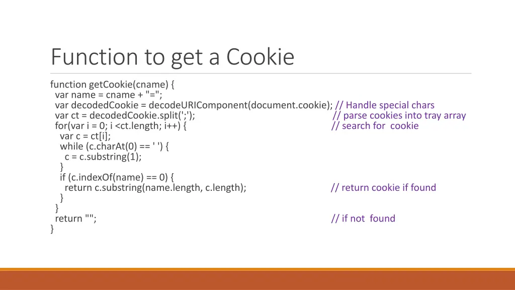 function to get a cookie