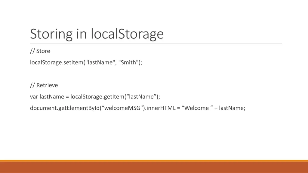 storing in localstorage