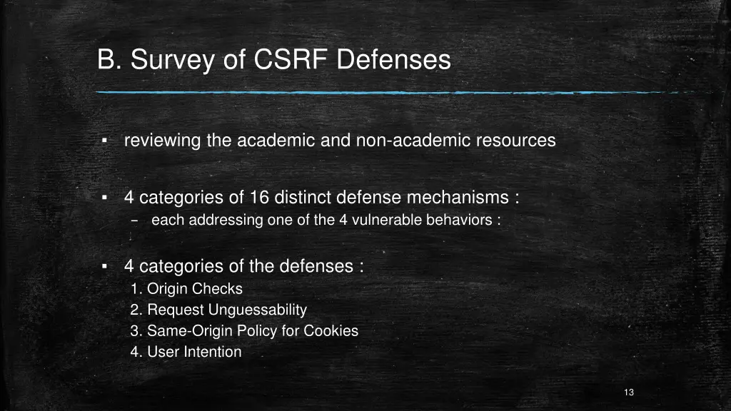 b survey of csrf defenses