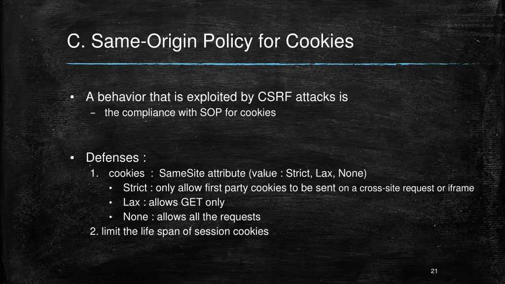 c same origin policy for cookies