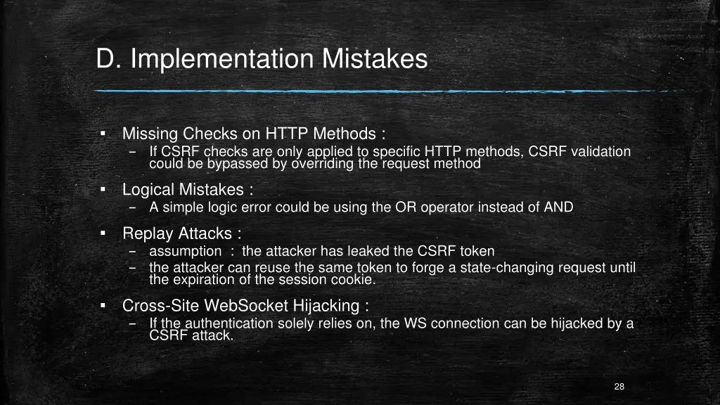 d implementation mistakes