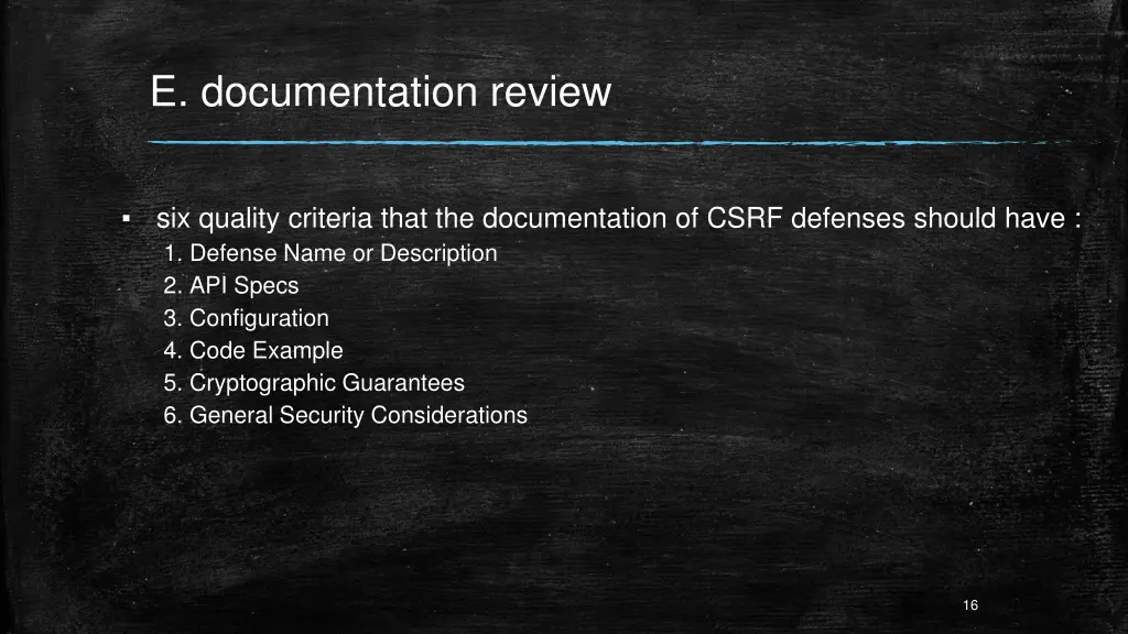 e documentation review