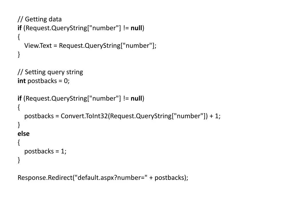 getting data if request querystring number null