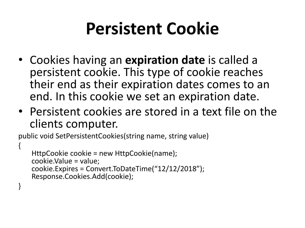 persistent cookie