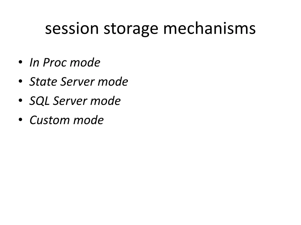 session storage mechanisms