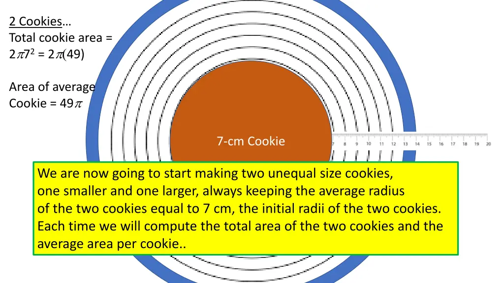 2 cookies total cookie area 2 7 2 2 49