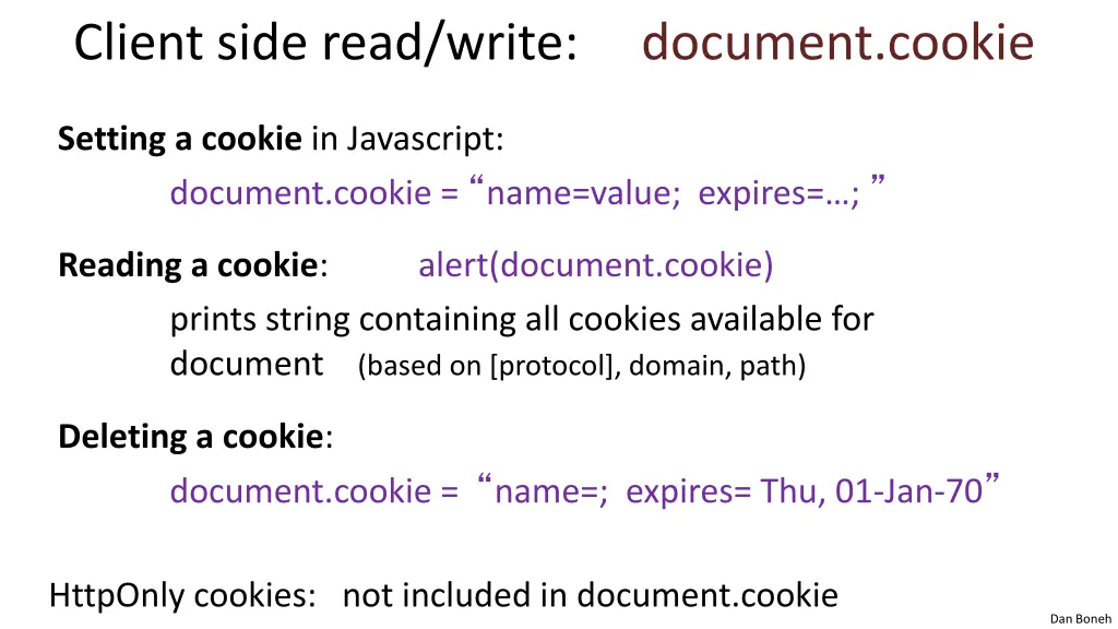 client side read write document cookie