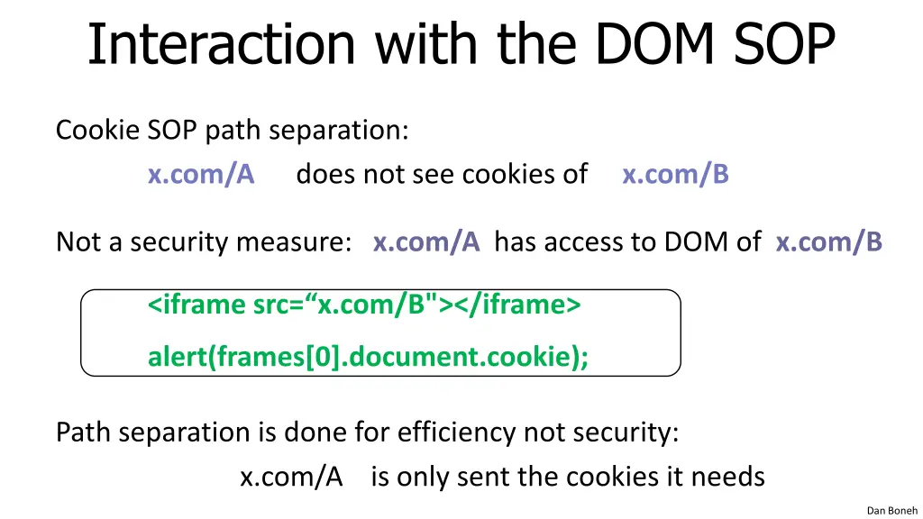 interaction with the dom sop