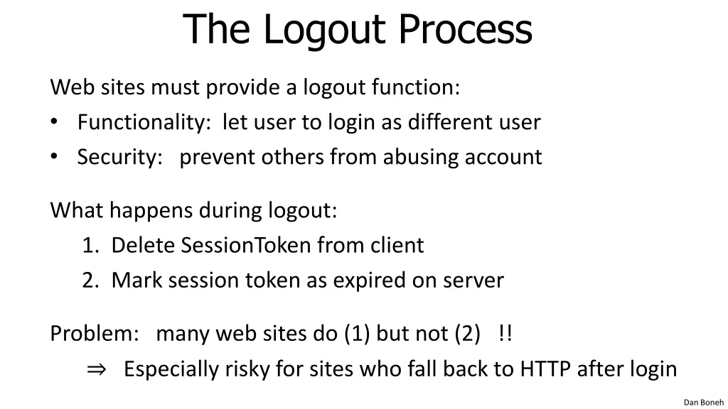 the logout process