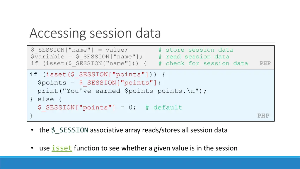 accessing session data