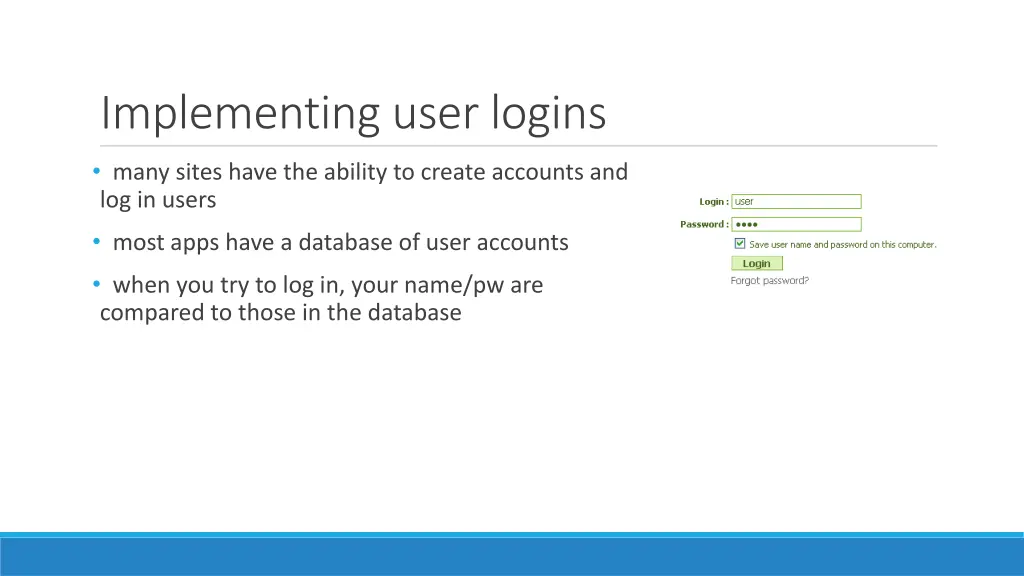 implementing user logins