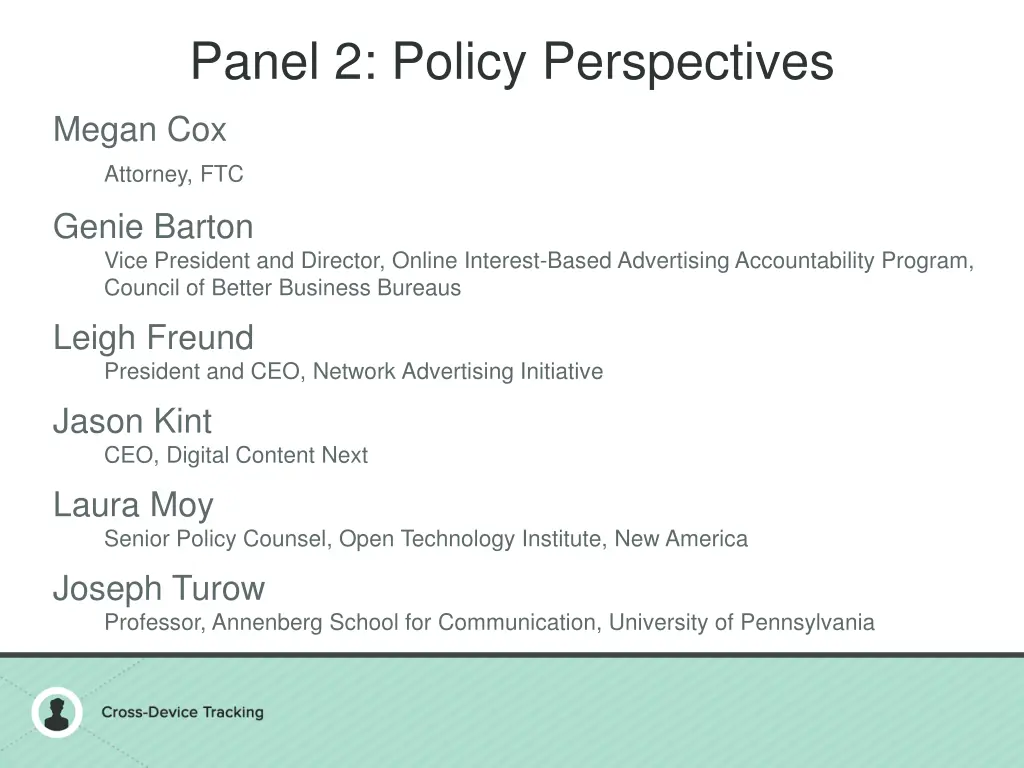 panel 2 policy perspectives