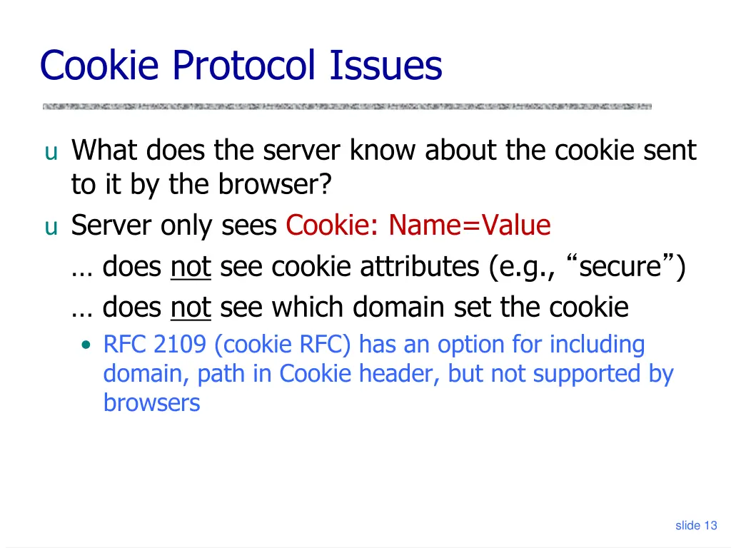 cookie protocol issues