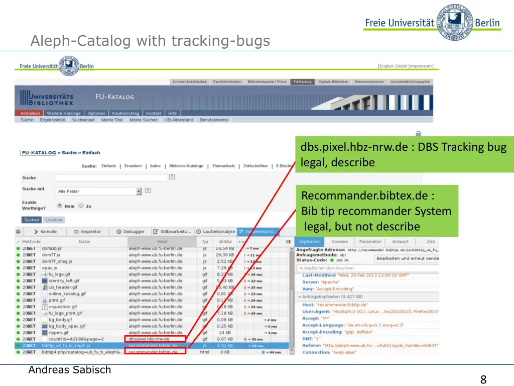 aleph catalog with tracking bugs