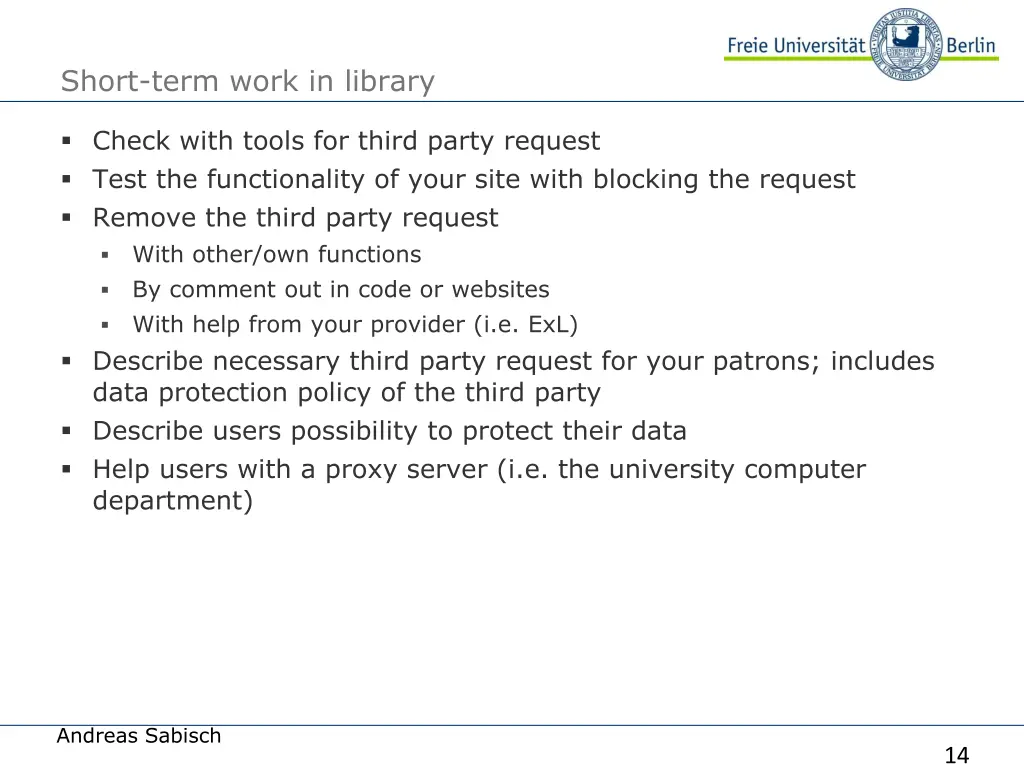 short term work in library