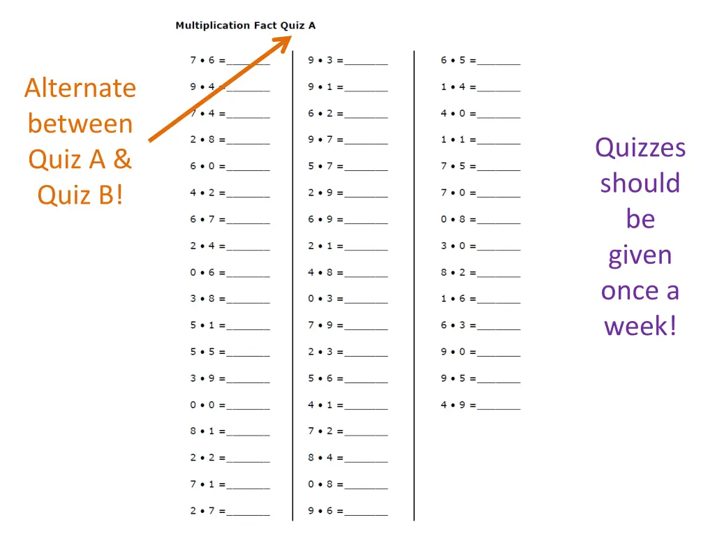 alternate between quiz a quiz b