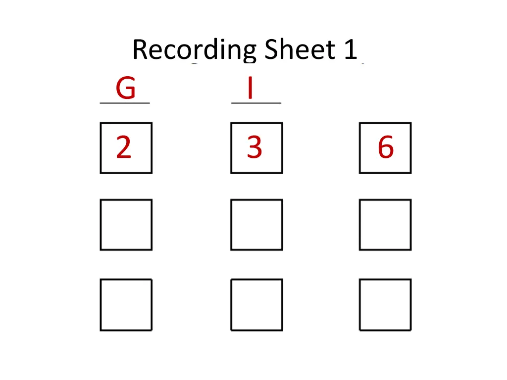 recording sheet 1 g 1