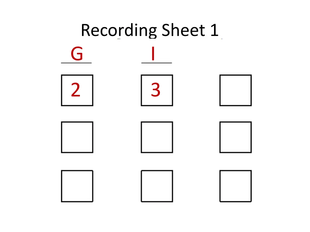 recording sheet 1 g