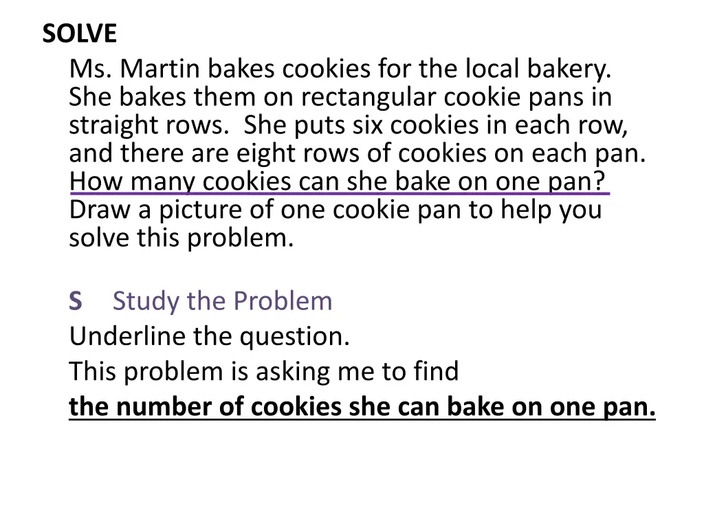 solve ms martin bakes cookies for the local