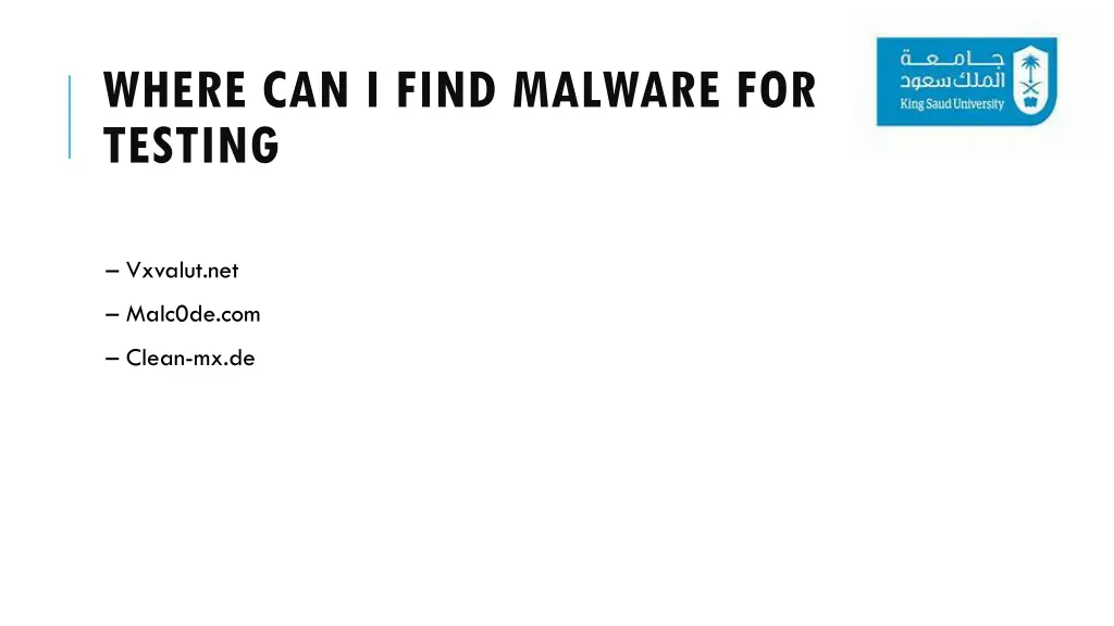 where can i find malware for testing