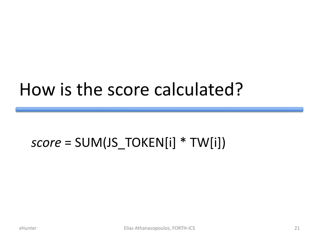 how is the score calculated