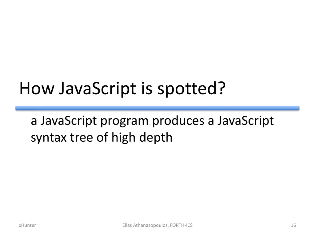 how javascript is spotted