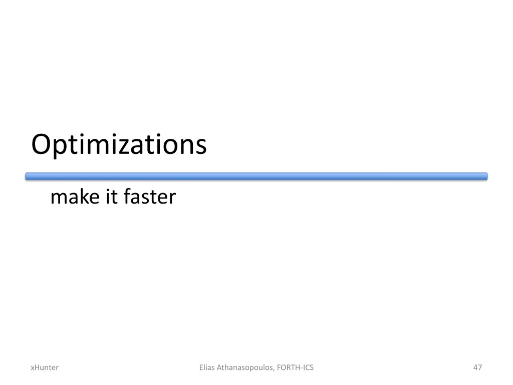 optimizations