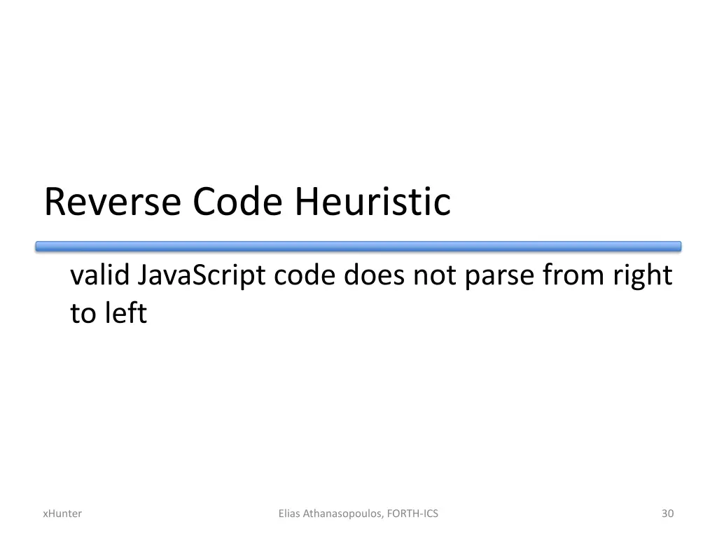 reverse code heuristic