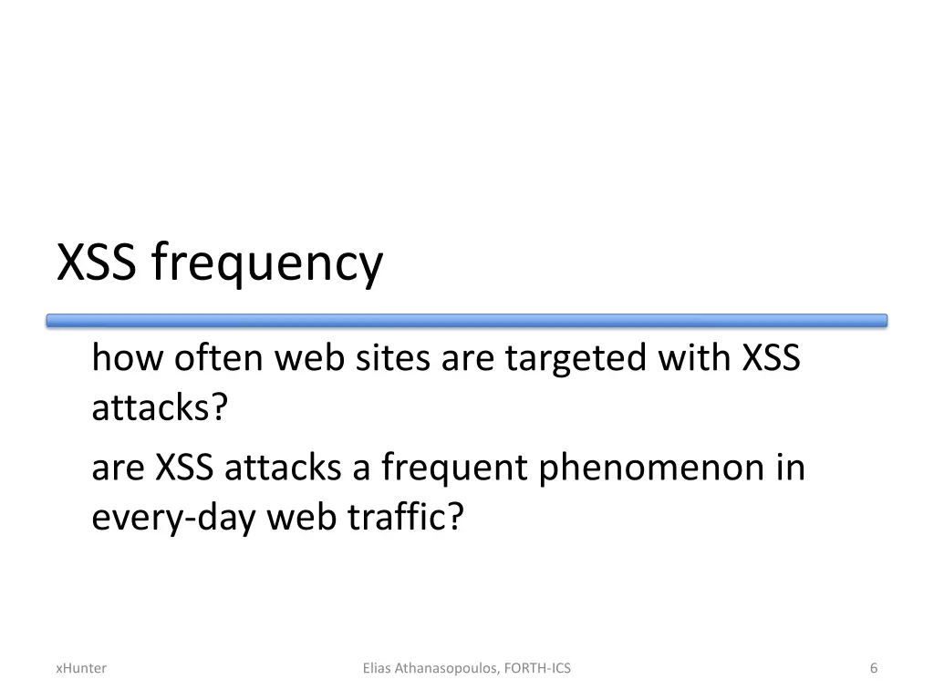 xss frequency