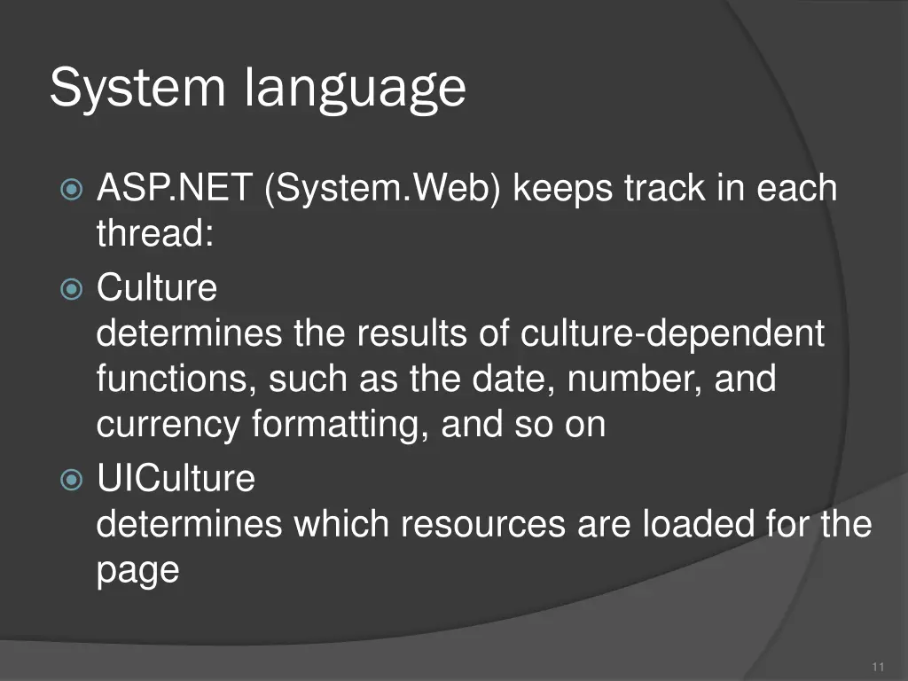 system language