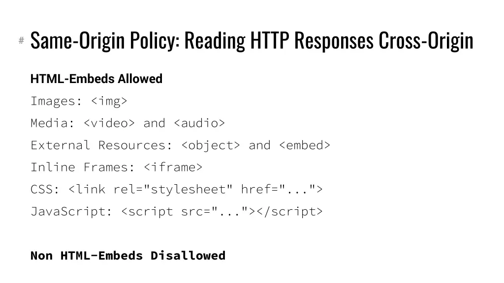 same origin policy reading http responses cross